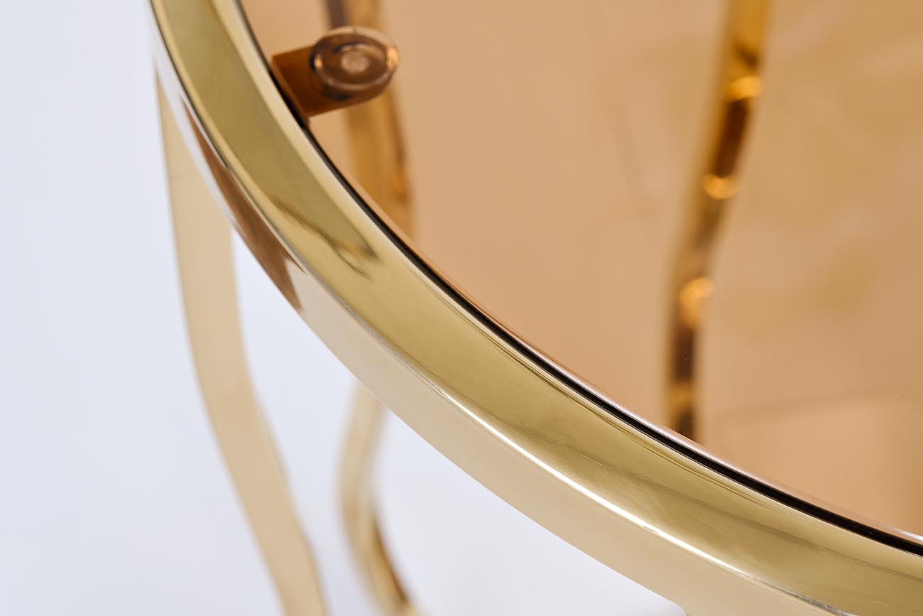 Столик журнальный круглый золотой 2