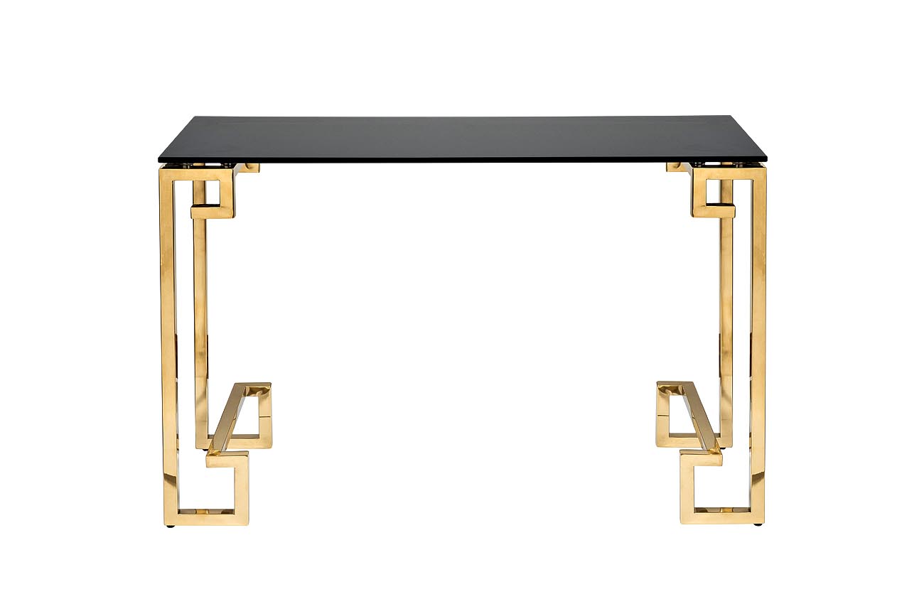 Консоль черное стекло/золото 1