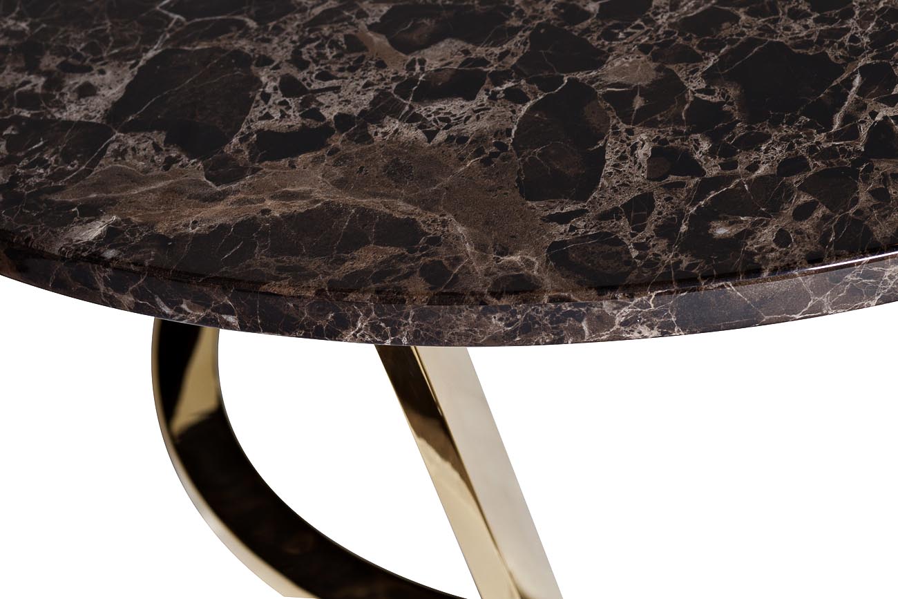 Стол журнальный Дарк Эмперадор (Dark Emperador) коричневый/золото 2