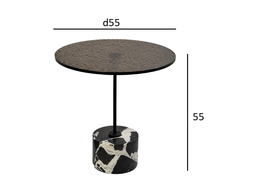 Столик журнальный стекло/черный мрамор 4