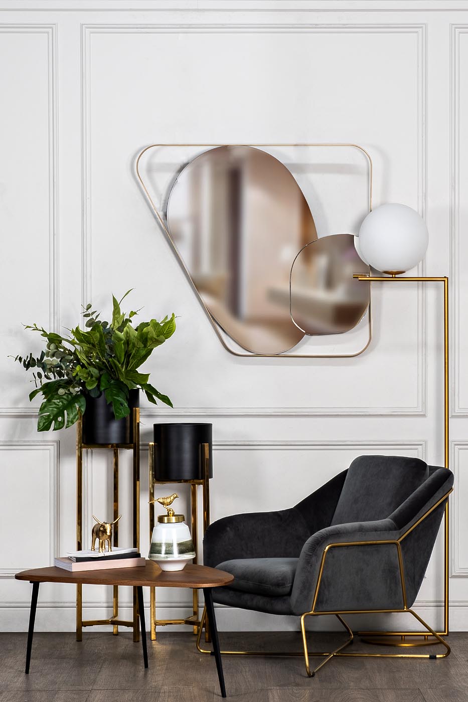 Зеркало декоративное в металлической раме 6