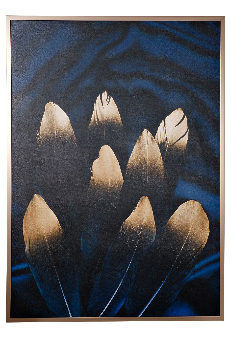 Холст «Золотое перо-1» в багете латунь 1