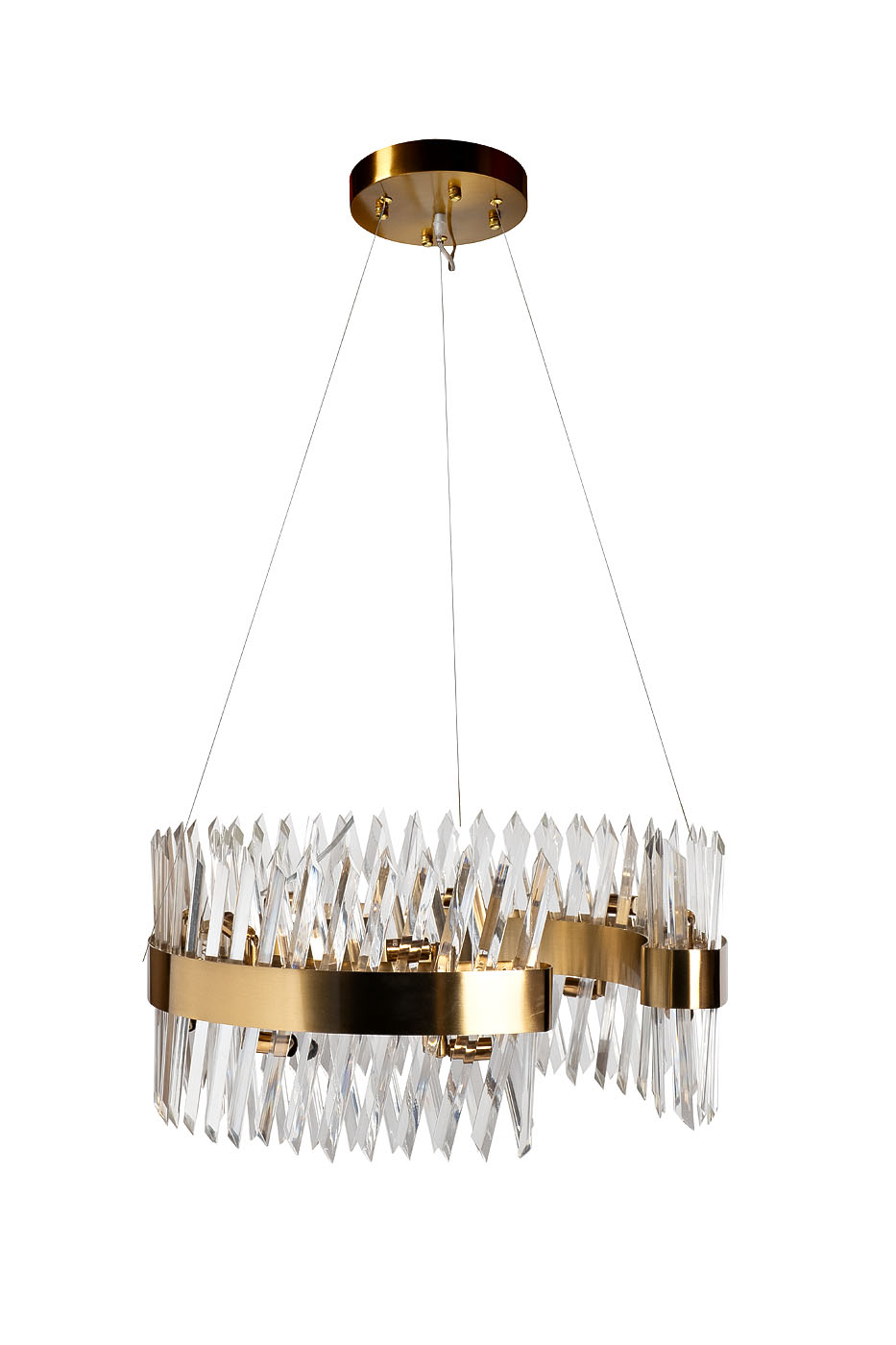 Люстра стеклянная (латунь) 1