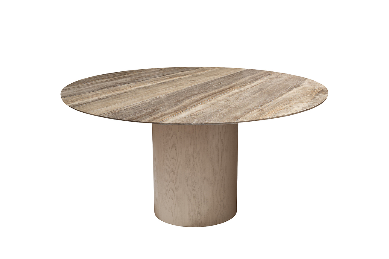 Стол обеденный круглый каменная столешница 1