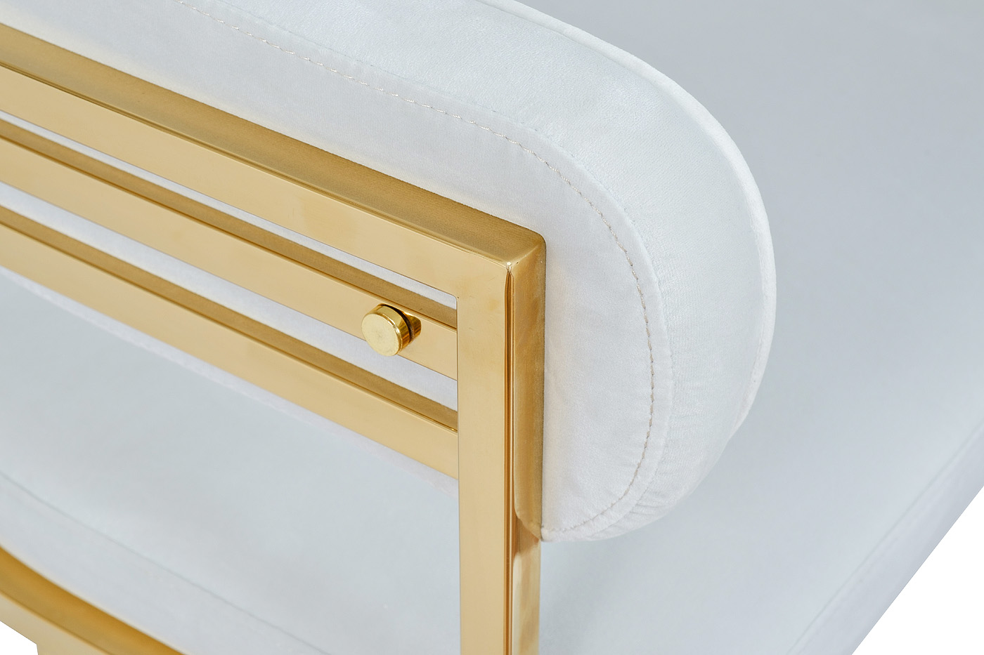 Стул велюровый светло-серый/золото 3