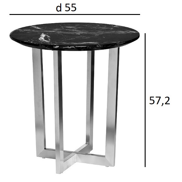Столик журнальный Черный (Nero) черный/хром 4