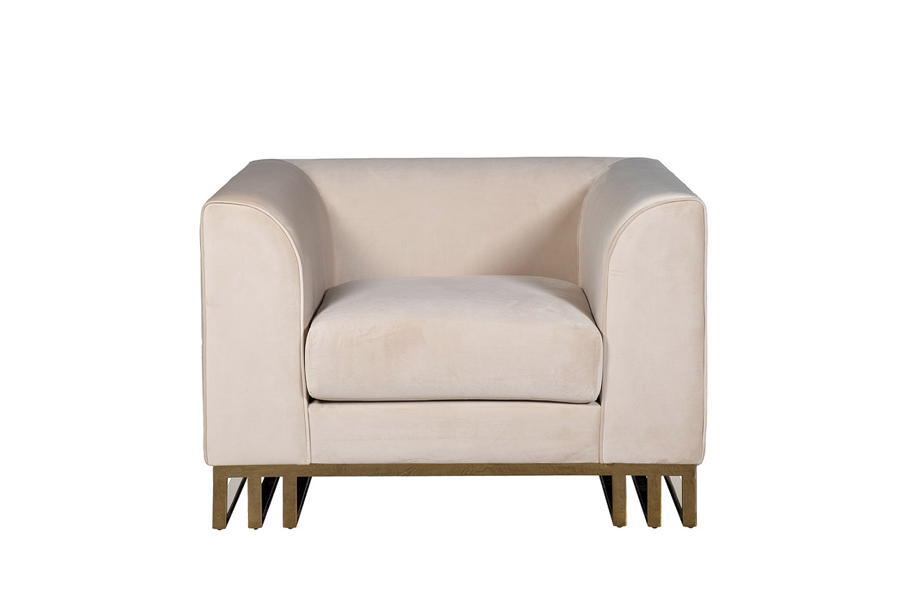 Кресло Люцерн (Lucerne) велюровое бежевое 1