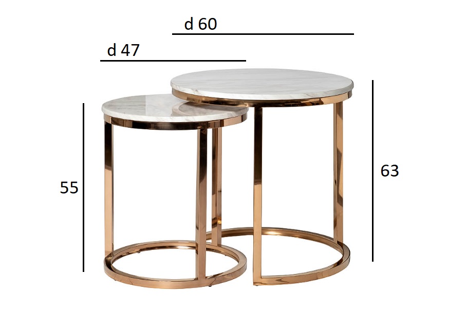 Набор из 2х журнальных столиков (искусственный мрамор) 5