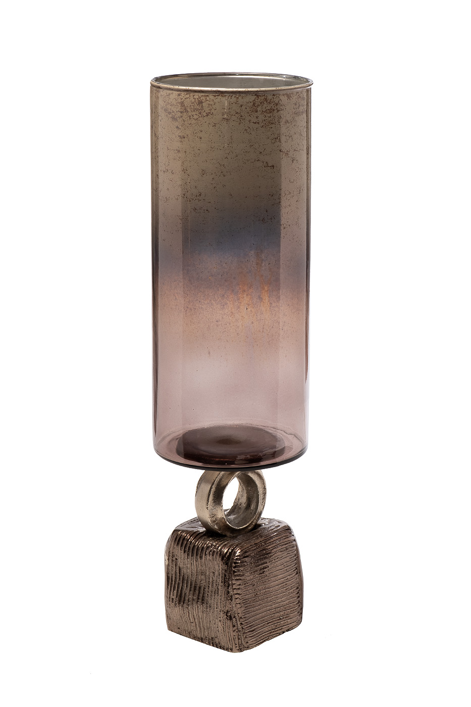 Ваза стеклянная на металлическом основании 1