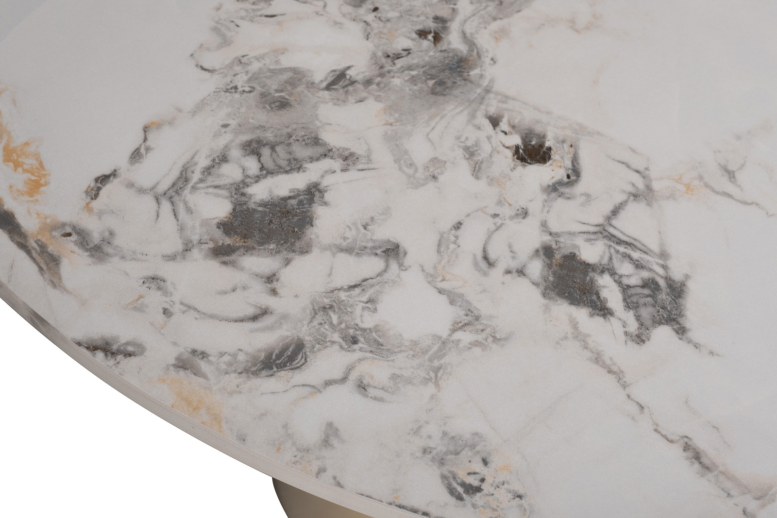 Стол журнальный круглый керамогранит белый 3