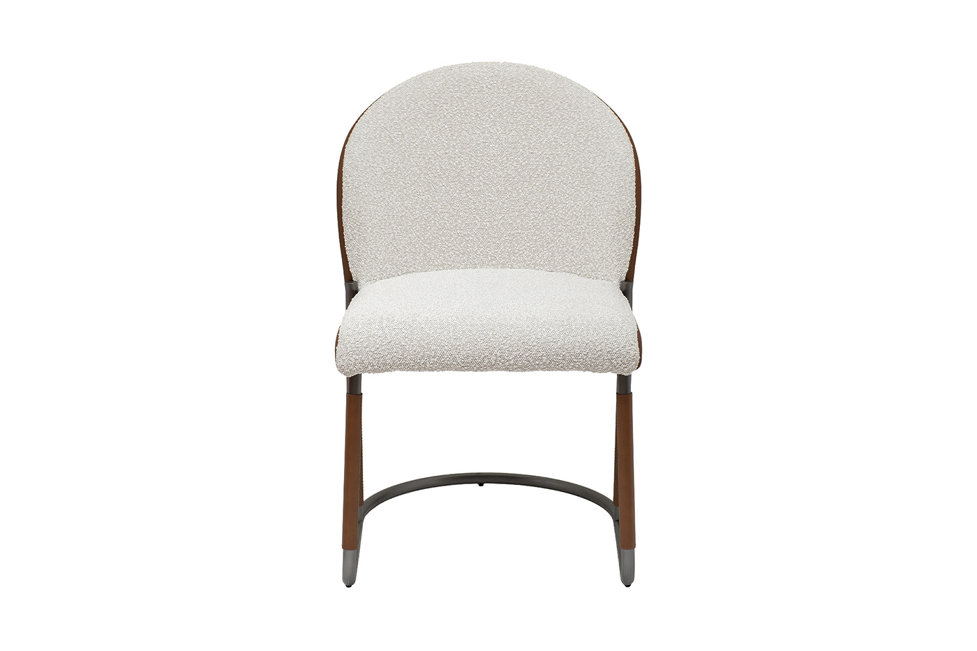 Стул обеденный букле кремовый/экокожа терракотовая 1