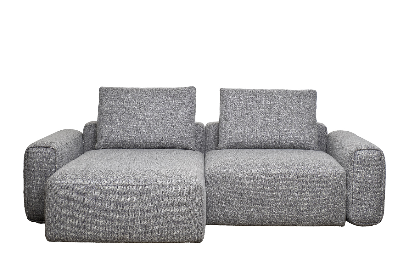 Диван Turin трехместный с канапе раскладной черно-серый 1