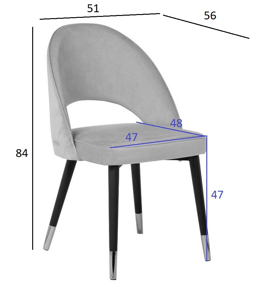 Стул велюровый пепельно-розовый 6