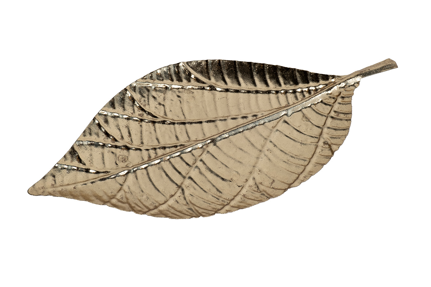 Тарелка декоративная «Лист» золотая 1