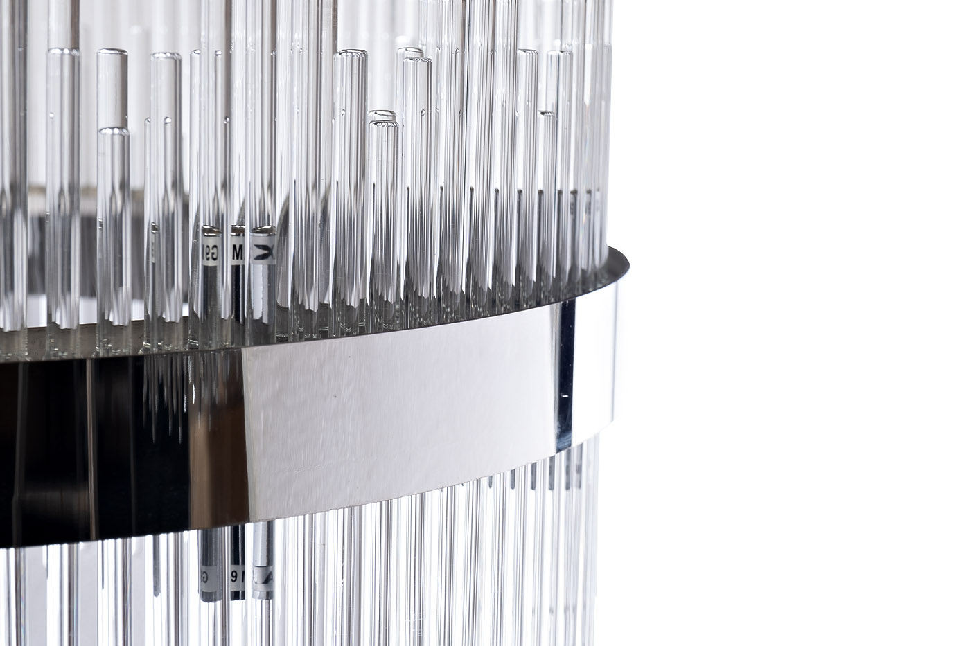 Люстра стеклянная (хром) 2