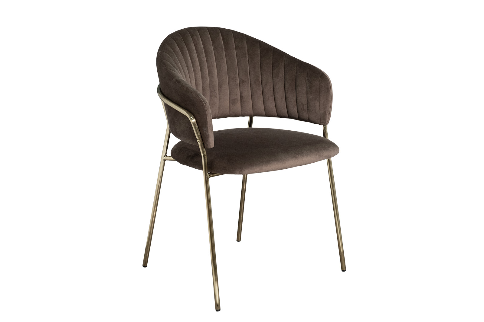 Стул обеденный велюровый темно-коричневый 2