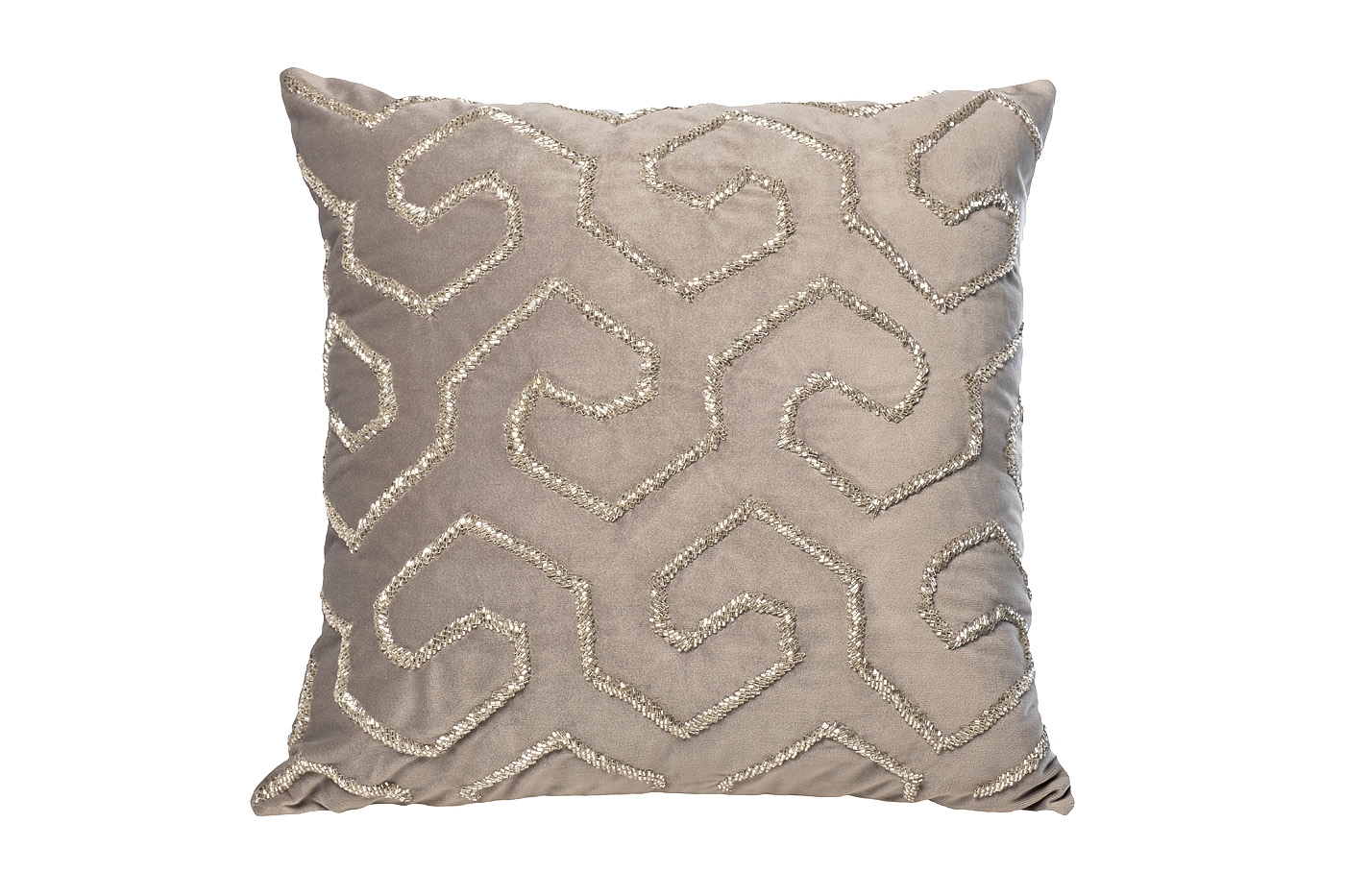 Подушка декоративная с бисером «Этника» серебро 1