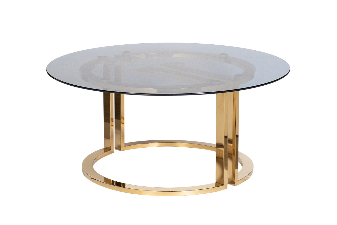 Стол журнальный Garda Decor темн.стекло/золото 1