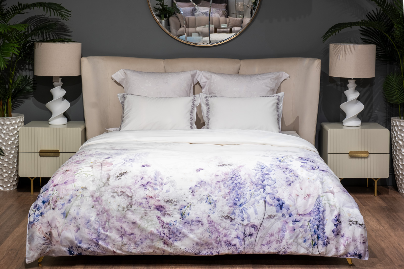 Комплект из 2х наволочек «Фиори» 50х70см сиренево-белый 5