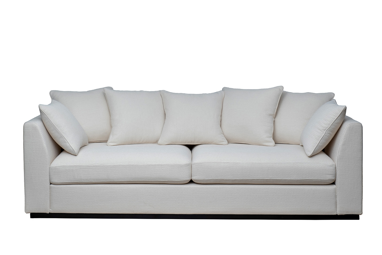 Диван Роберто(Roberto) трехместный рогожка кремовый 1