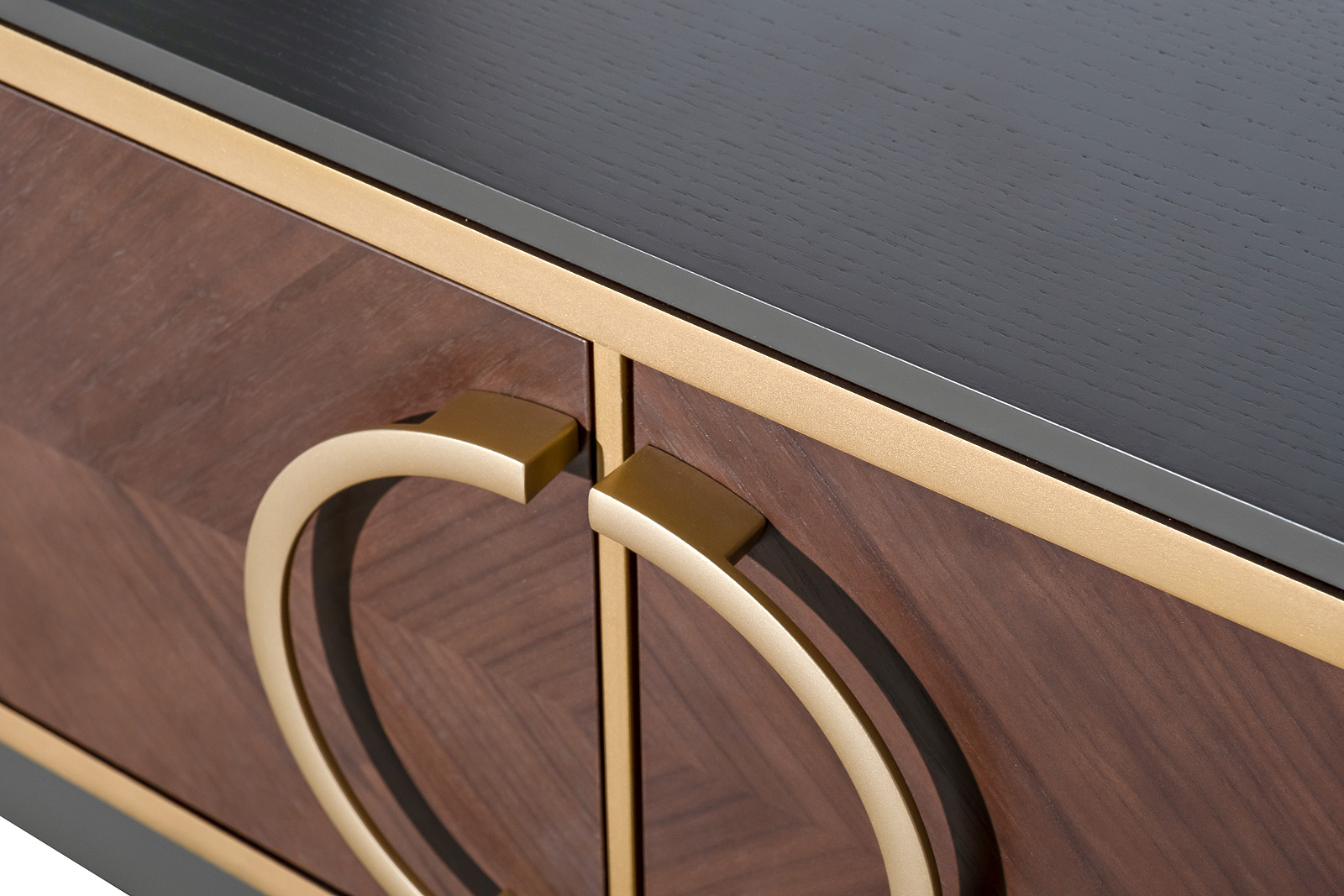 Консоль с 2-мя ящиками темный шпон 5