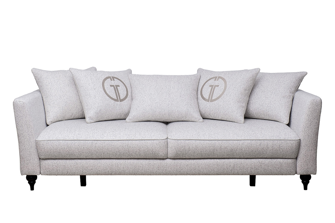 Диван Сорренто(Sorrento) 230М трехместный раскладной светло-бежевый с кантом 1