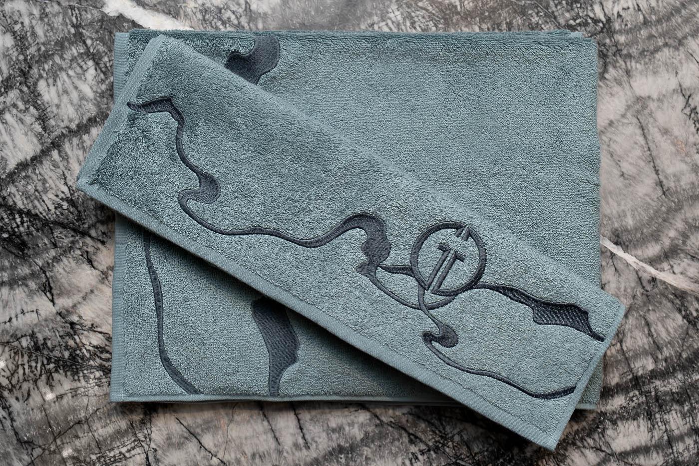 Полотенце «Мелодия» 50*90 голубое 1