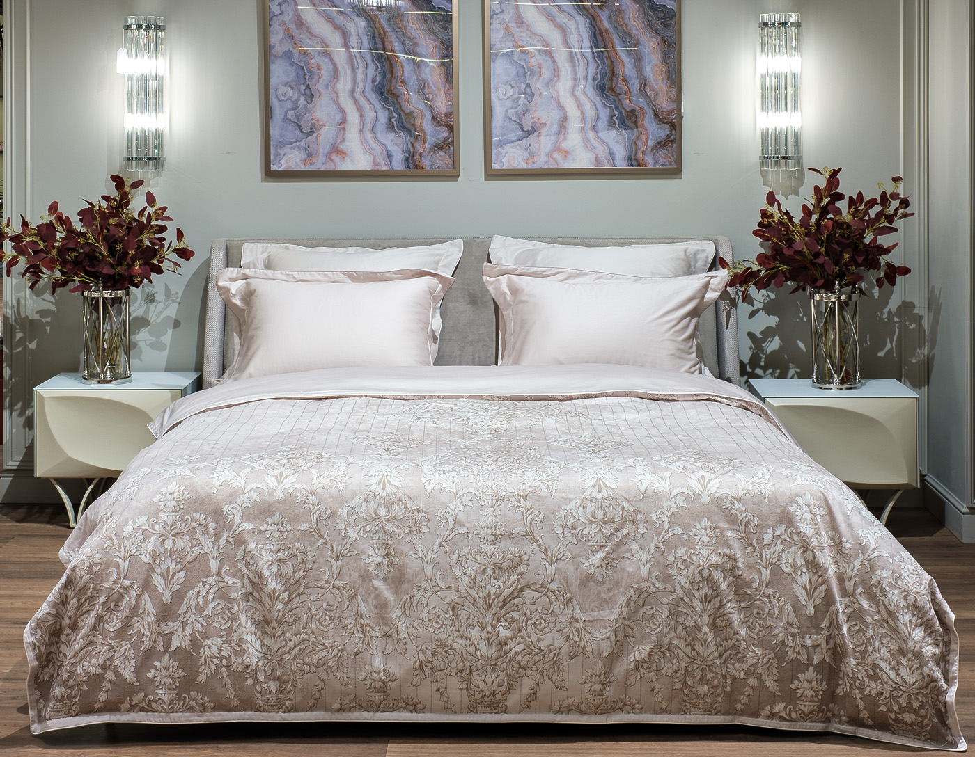 Кровать Michelle двуспальная серая 9