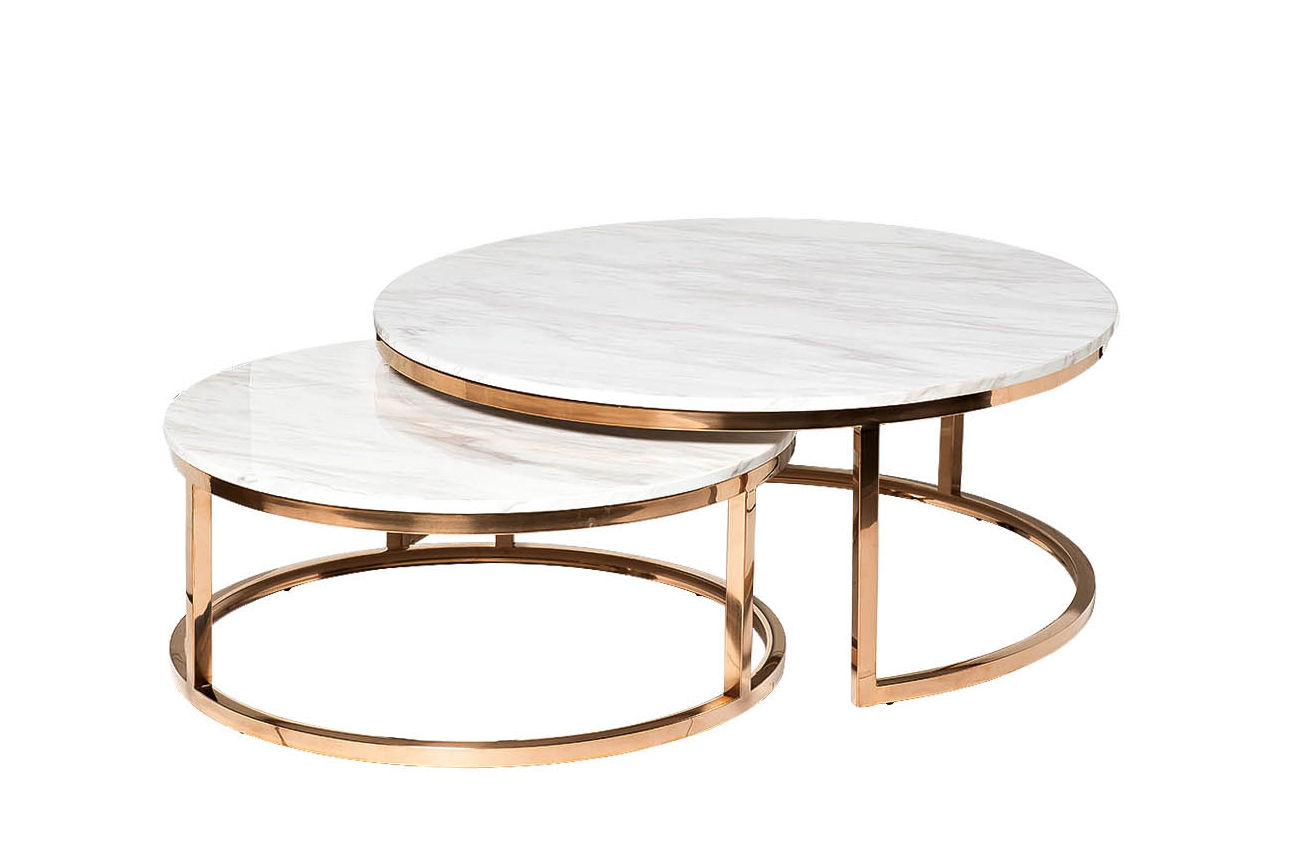 Набор из 2х журнальных столов (искусственный мрамор) 1