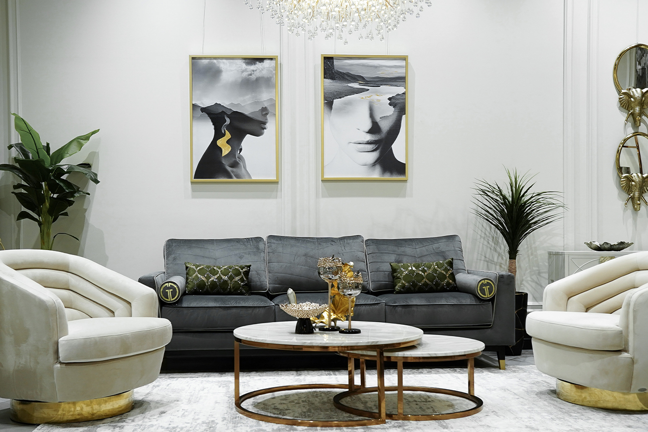 Диван Мадрид Мемори(Madrid Memory) трехместный велюровый серый с кантом 11