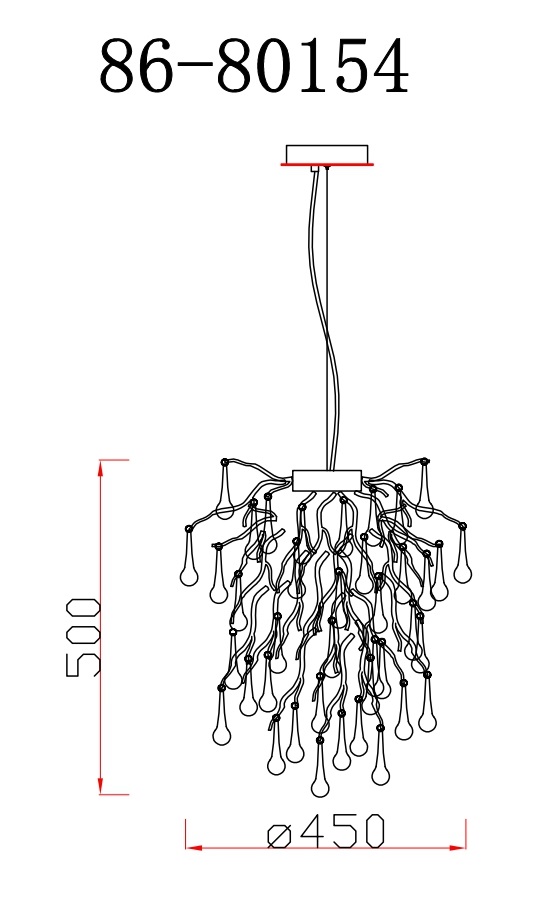 Люстра подвесная «Капли» круглая золото 2