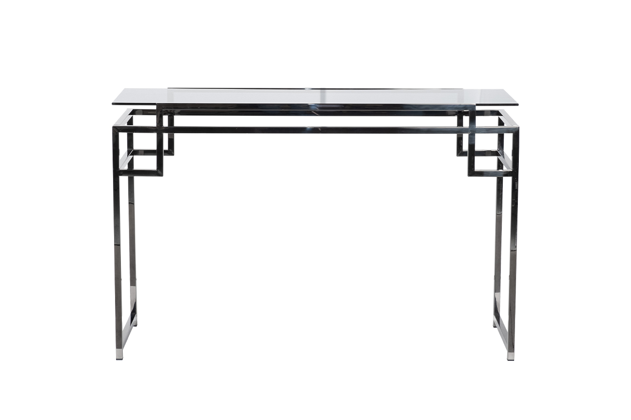 Консоль темное стекло/темный хром 1