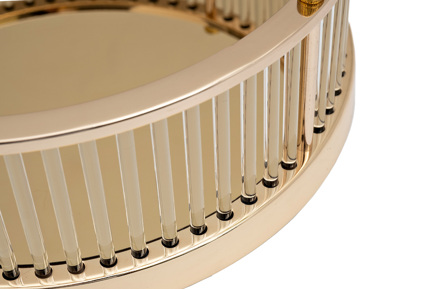 Поднос зеркальный с золотыми бортами 35см 2