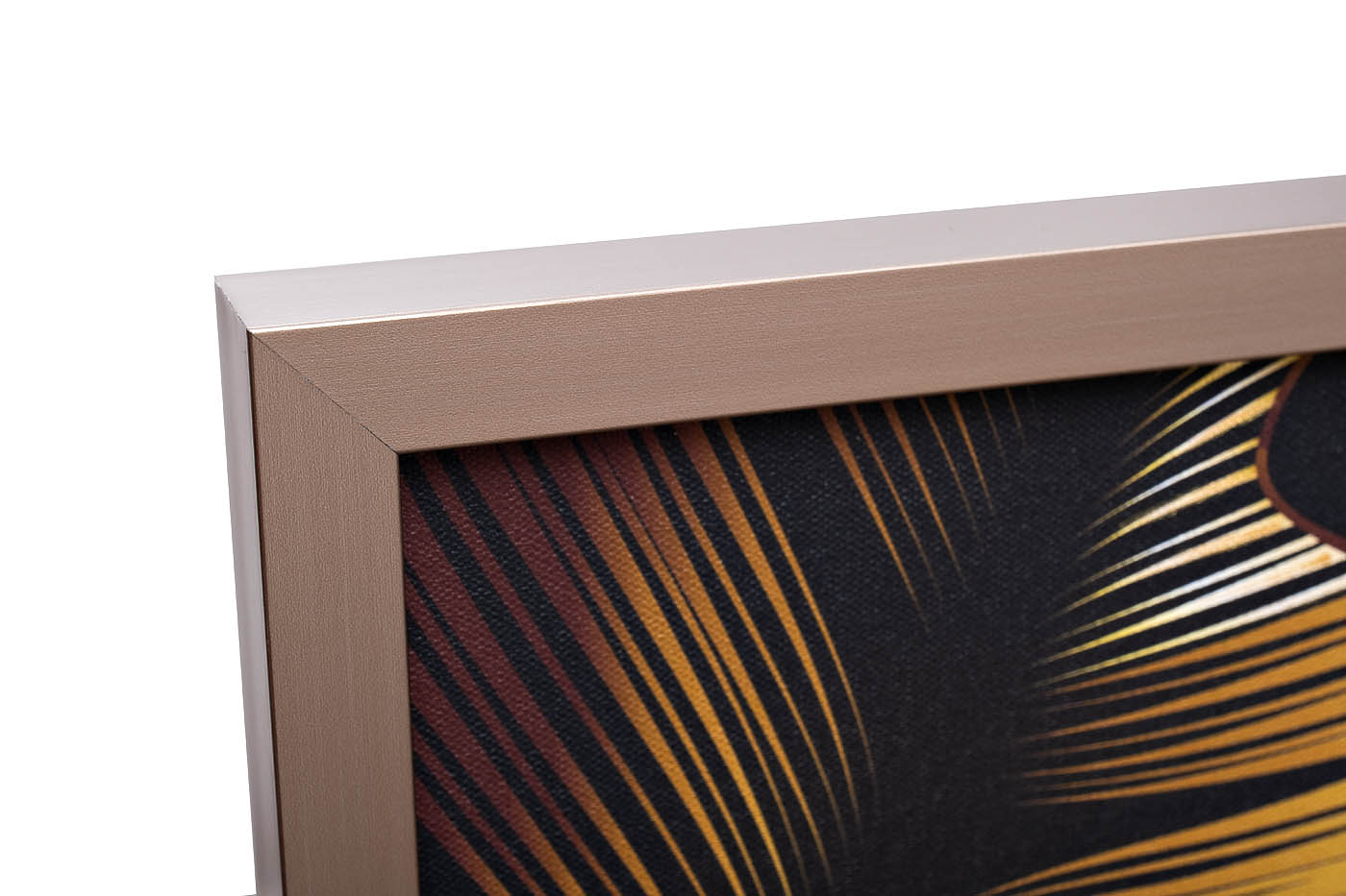 Холст «Золотые листья-4» в багете латунь 2