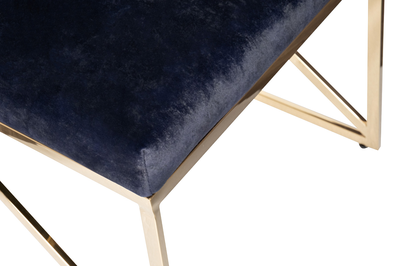Стул велюровый темно-синий/ножки золото 4