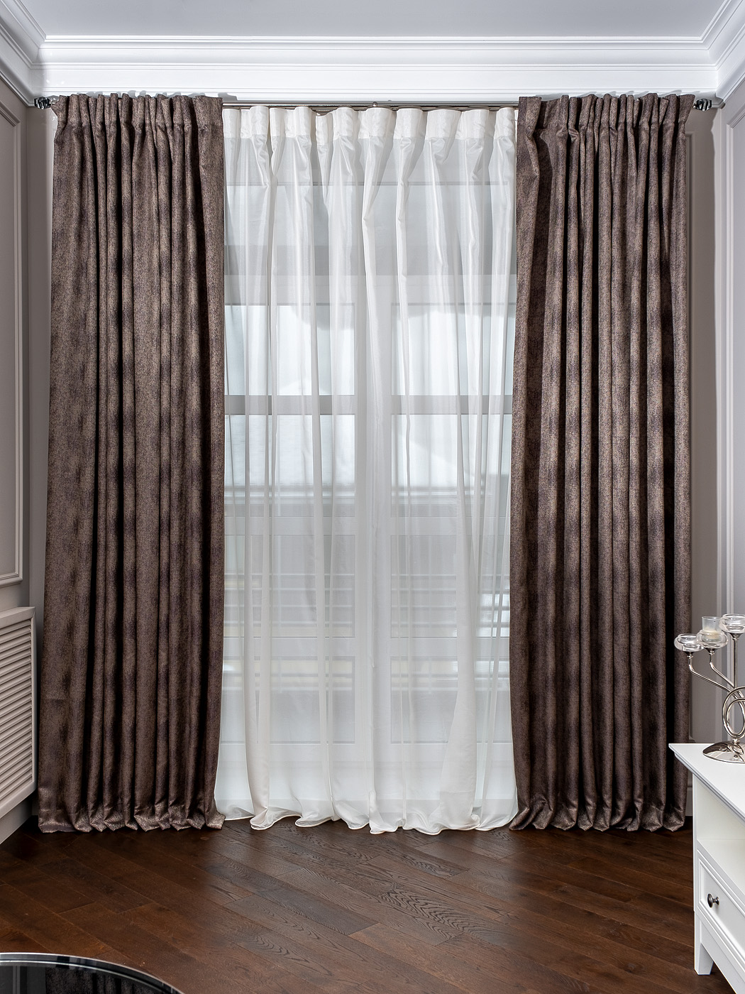 Портьера Фиджи (Fiji) 275х260см коричневая 1