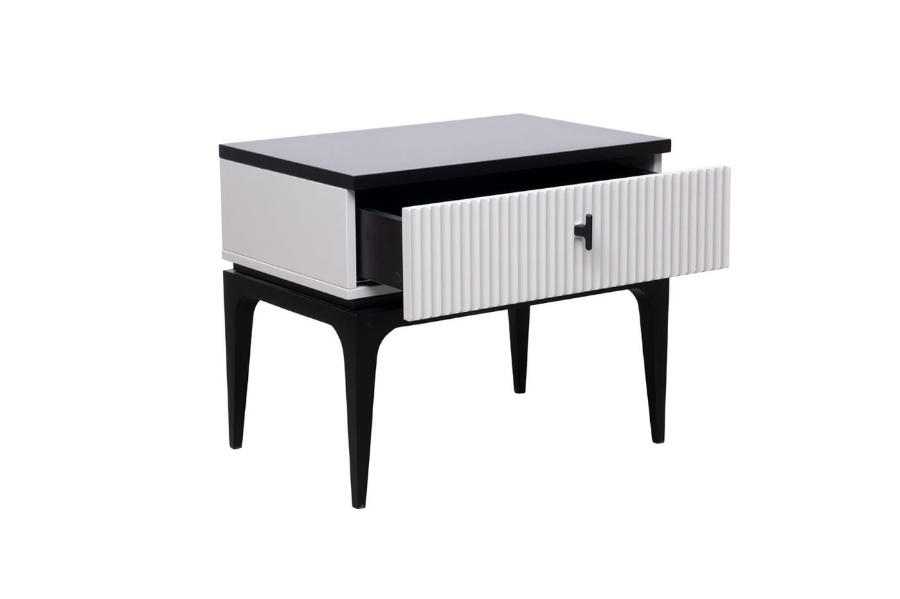 Тумбочка прикроватная Эсте(Este) черно-серая 3