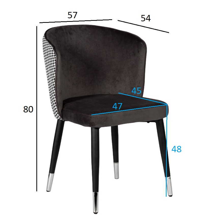 Стул обеденный велюровый серо-коричневый 7