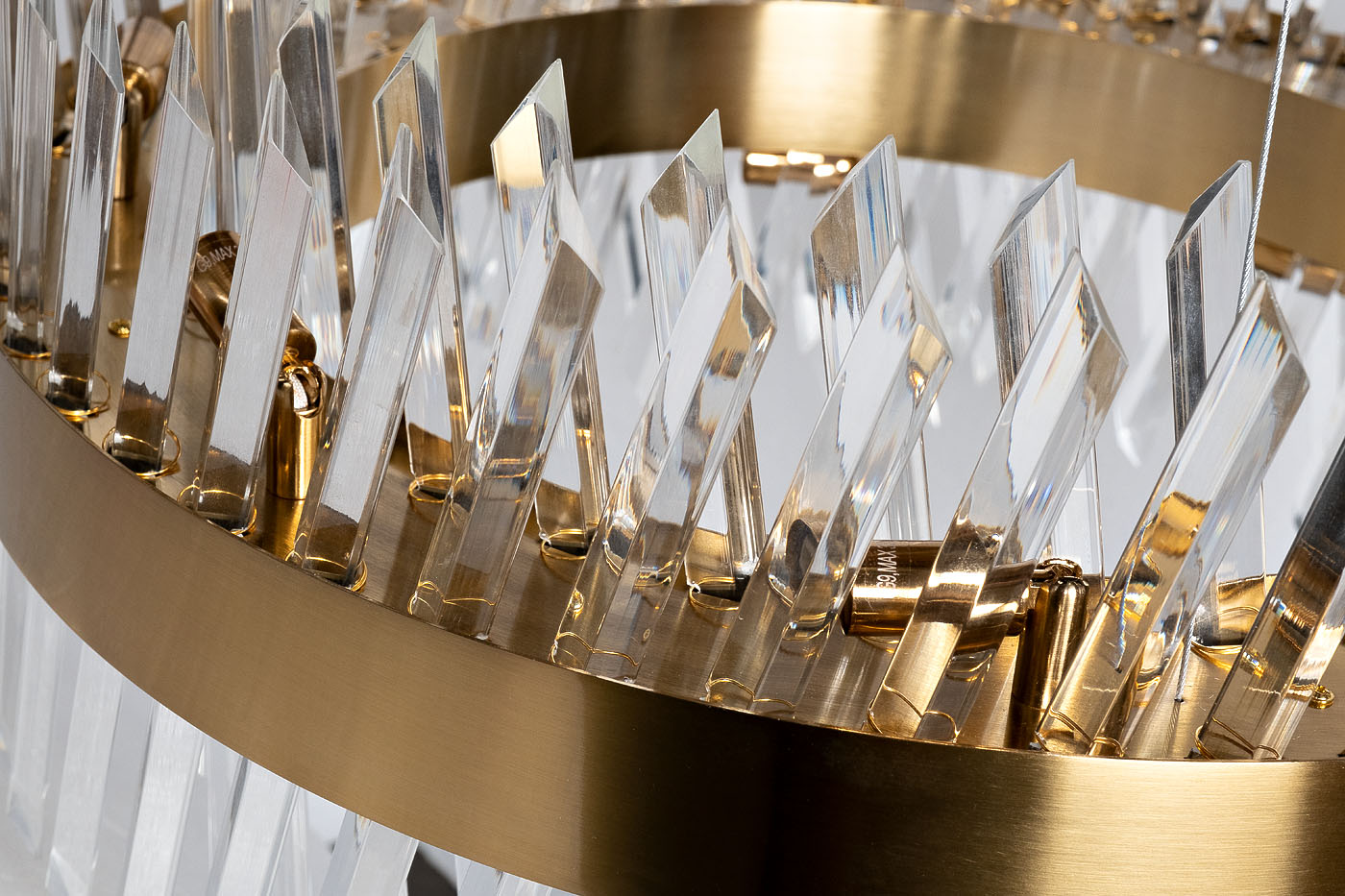 Люстра стеклянная (латунь) 3