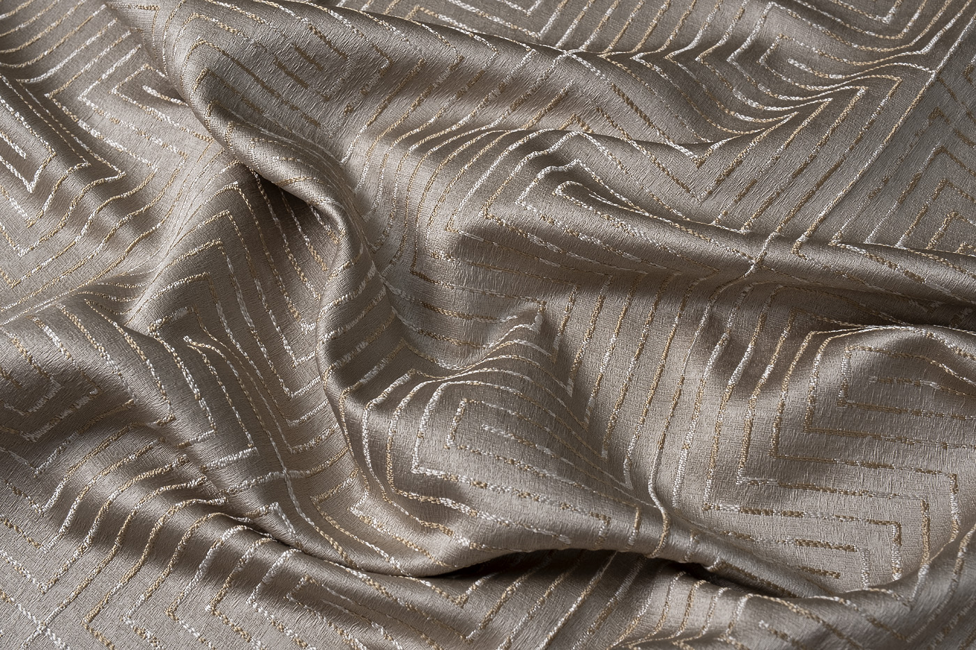 Ткань портьерная Глянец (GLOSS) бежевая 4