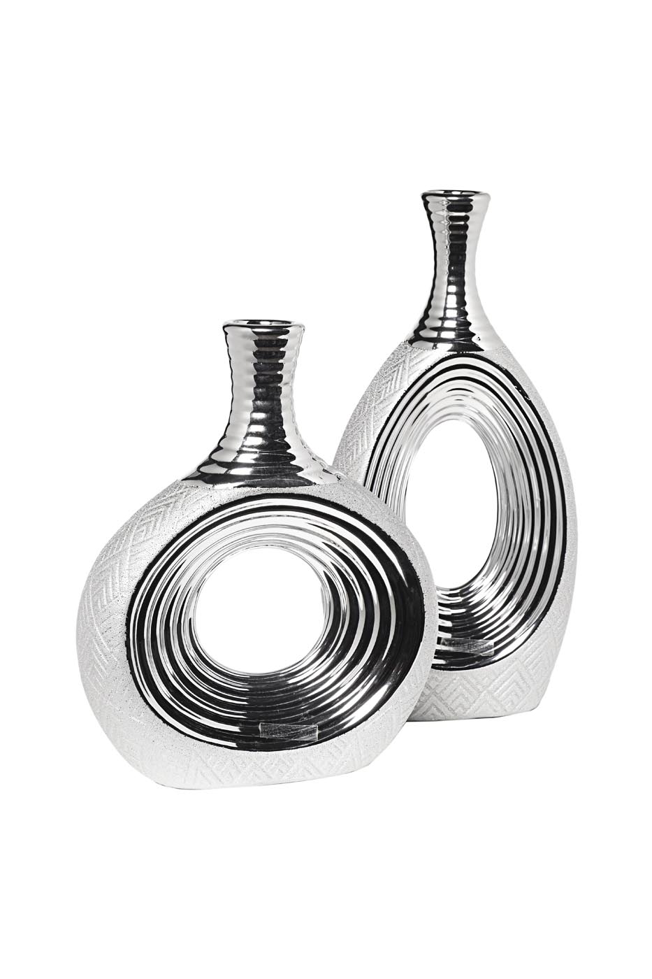 Ваза серебристая керамическая 2