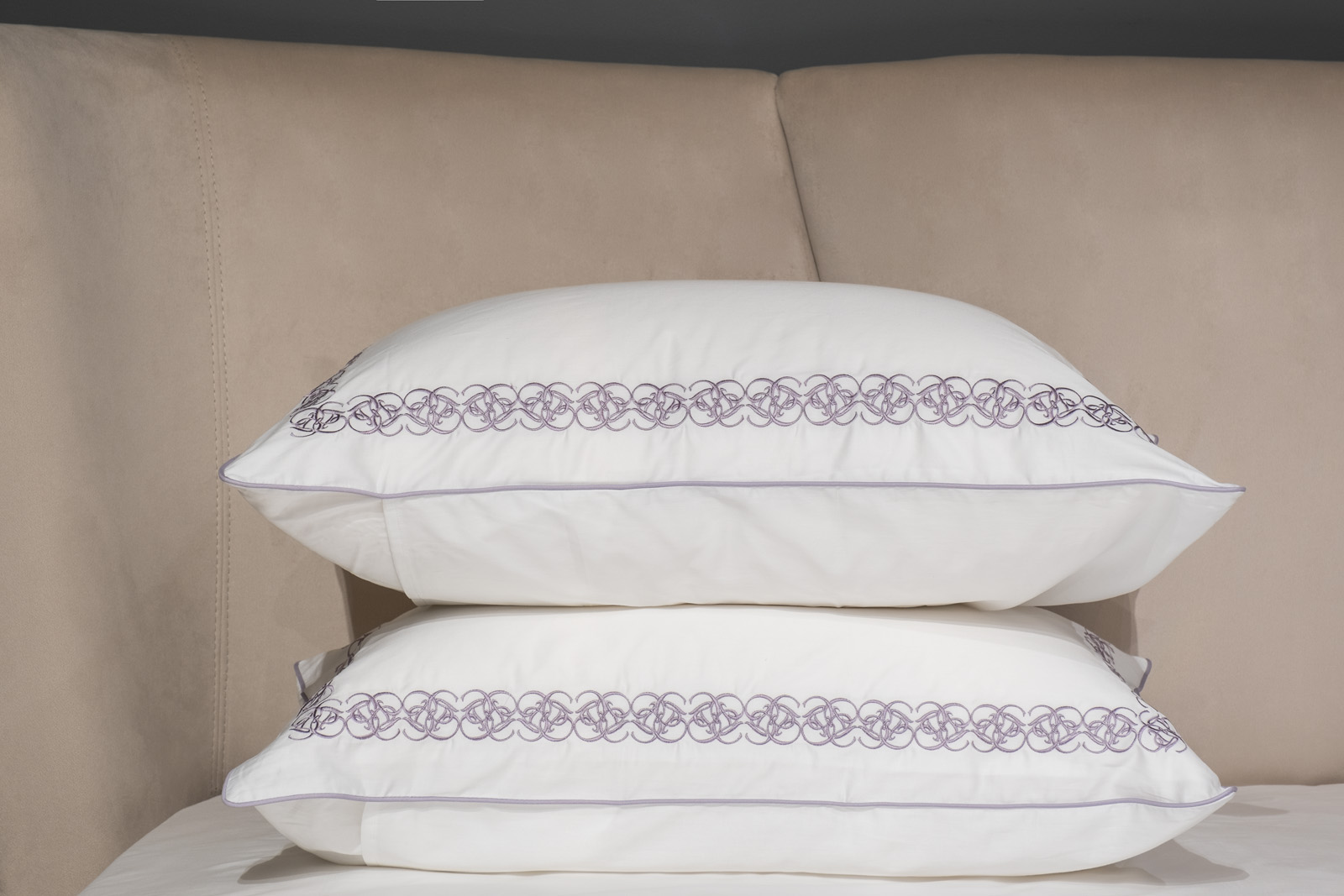 Комплект из 2х наволочек «Фиори» 50х70см сиренево-белый 1