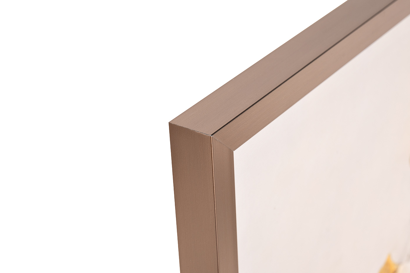 Холст «Золотая роза» в багете латунь 3