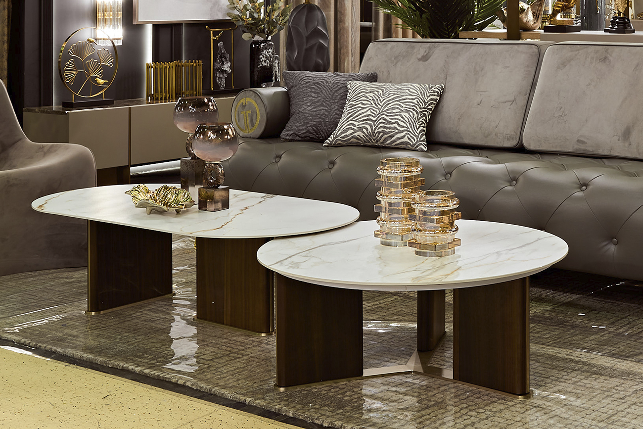 Стол журнальный круглый белый 6