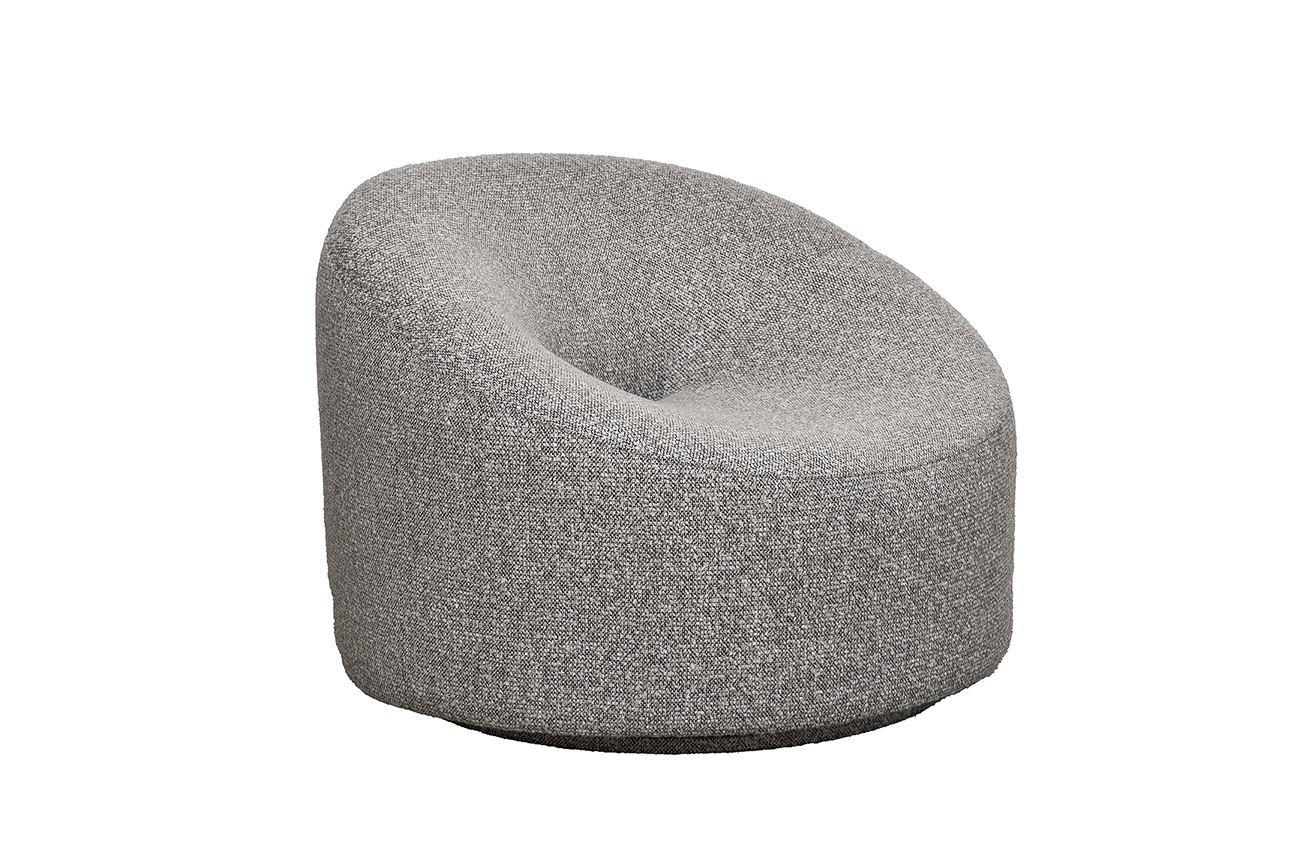 Кресло вращающееся Луна(Luna) рогожка черно-серое 2