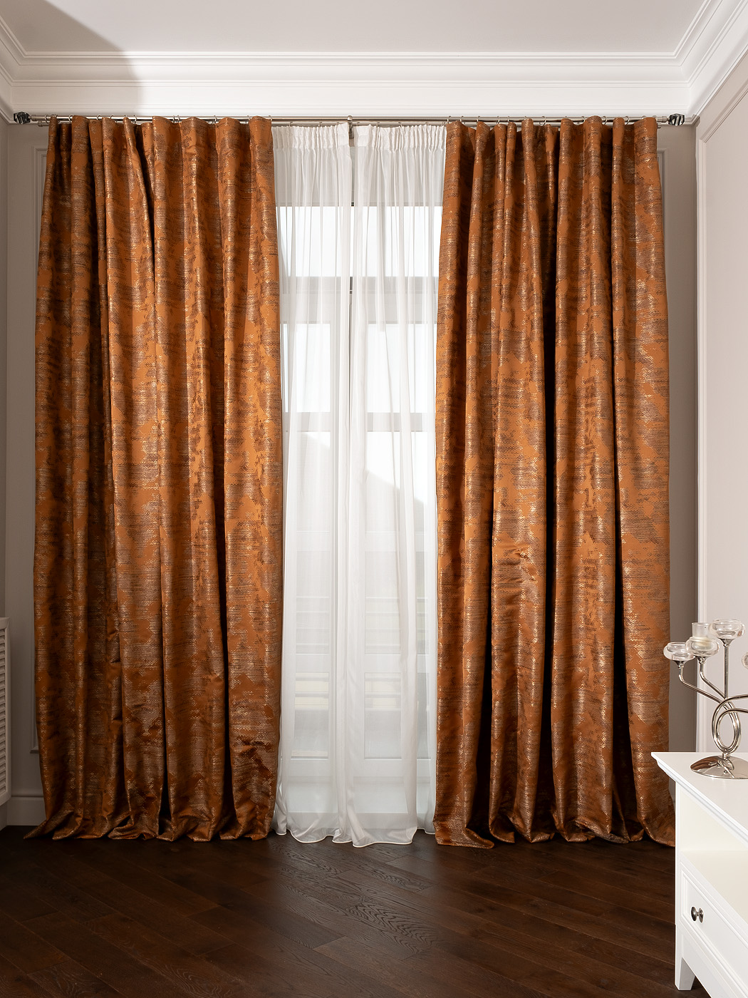 Портьера Бромли (Bromley) 275х260см оранжевая 1