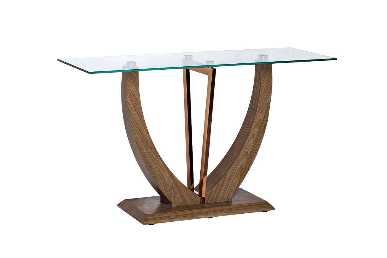 Консоль со стеклом бежевая 1