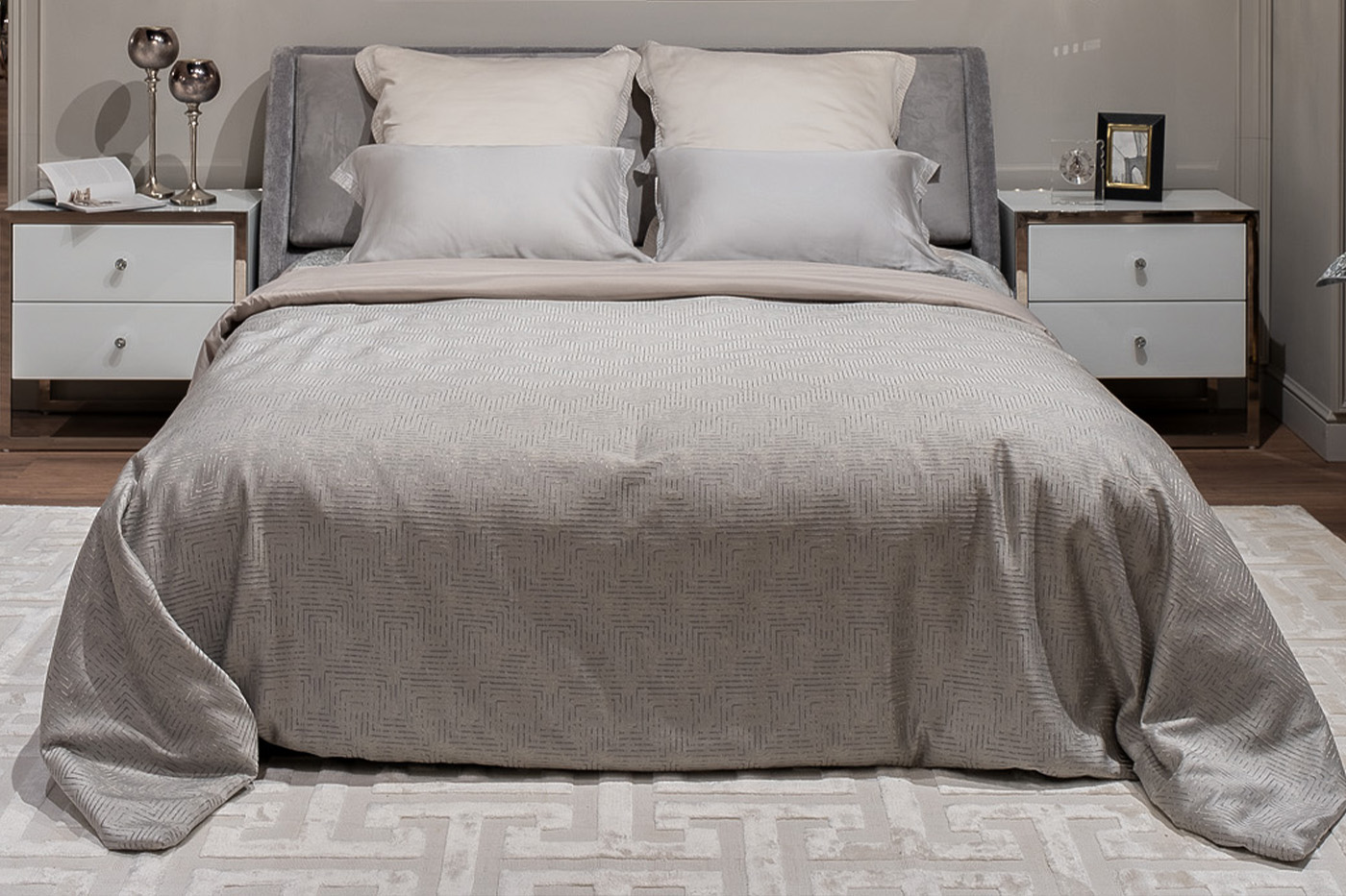 Покрывало Глянец (Gloss) 260х260см серое 1