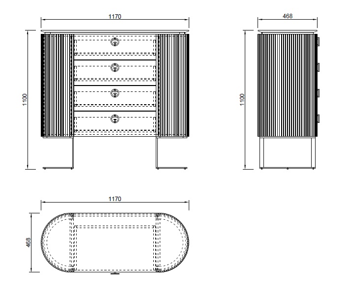 Комод Лучано (Luciano) с мраморной столешницей 4