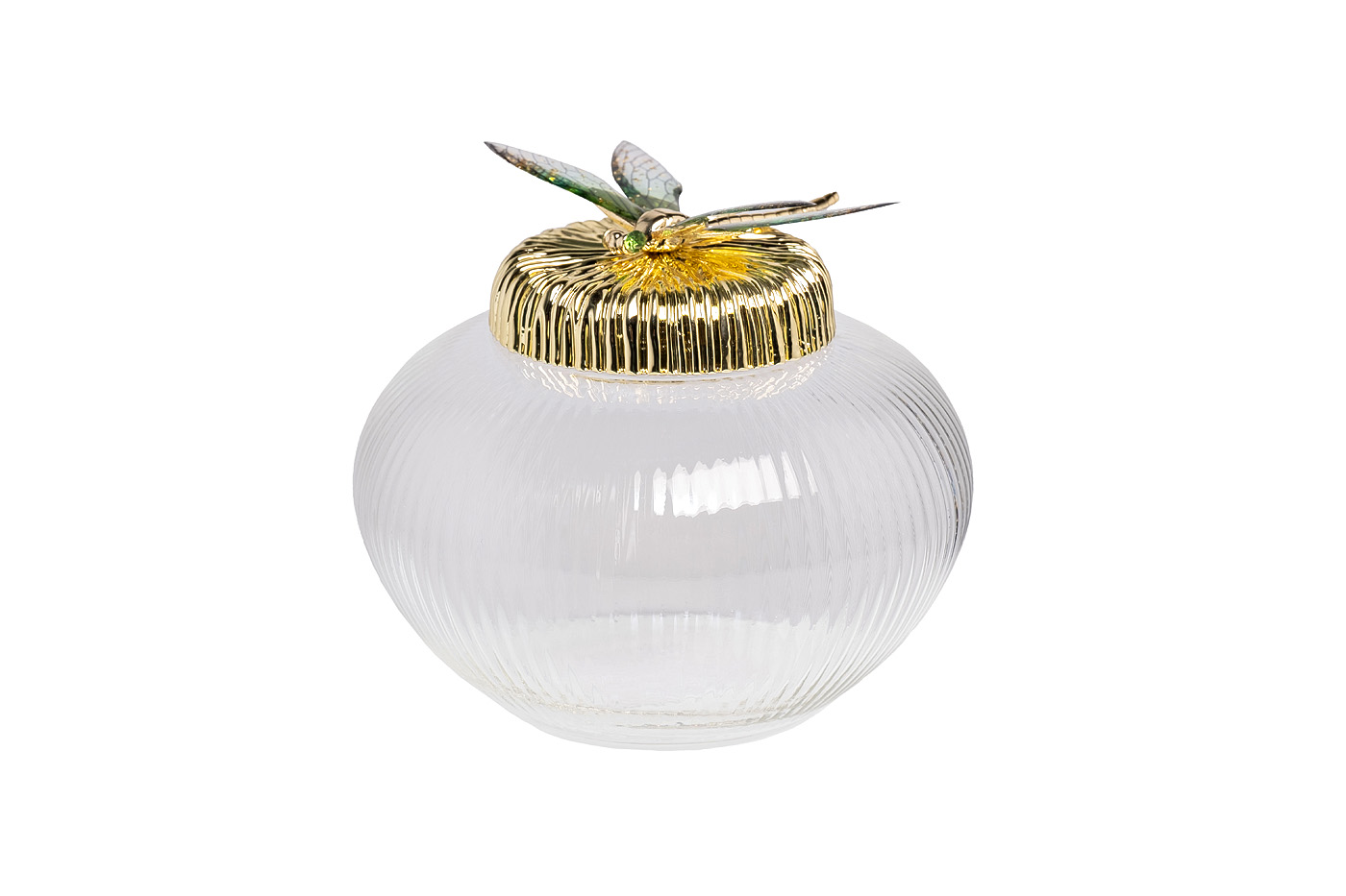 Ваза стеклянная с крышкой «Стрекоза» 1